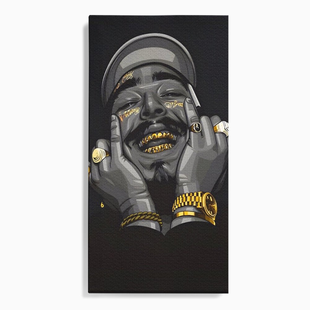 Tablou canvas cu tablou canvas cu portret post malone, fara rama, pe sasiu de lemn
